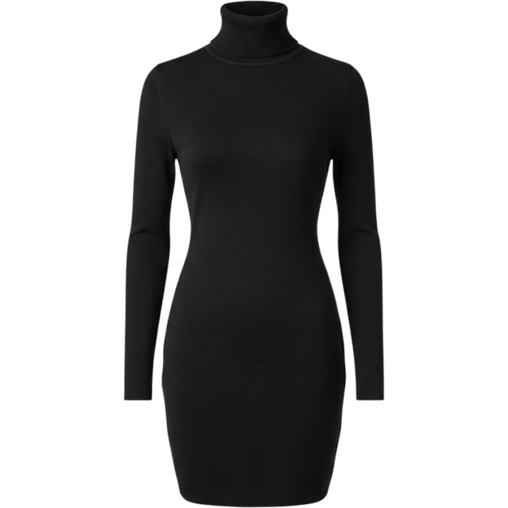 French Connection Womens Black Turtleneck Long Sleeve Sweater Dress XL 5587